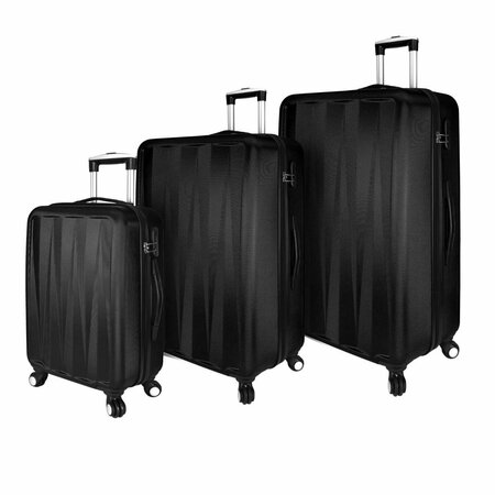 ELITE LUGGAGE Verdugo Hardside 3 Piece Spinner Luggage Set, Black, 3PK EL09078K